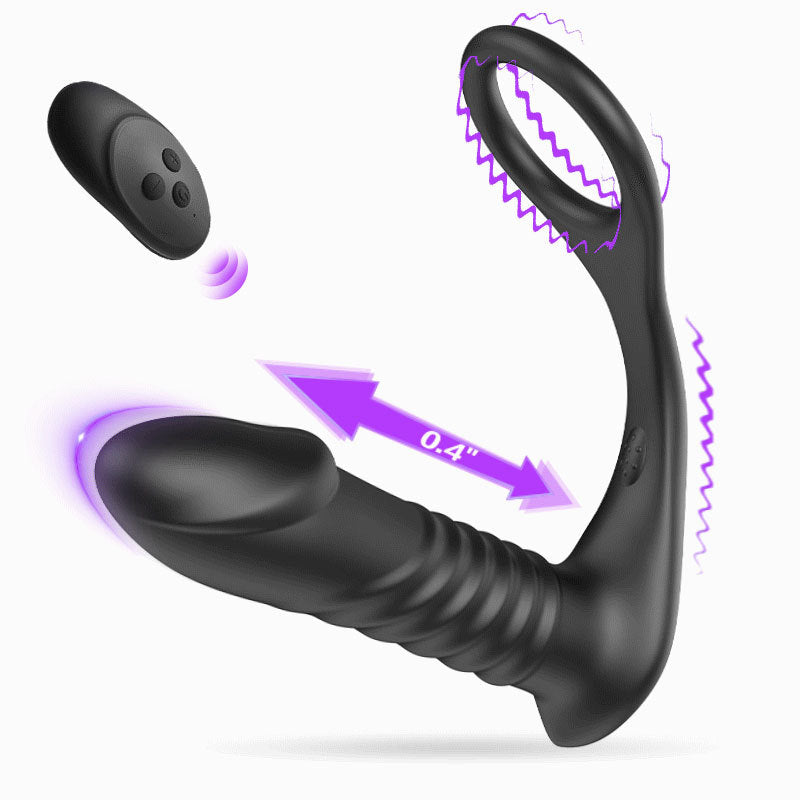 💪Single Ring Remote Control Telescopic Prostate Massage Vibrator