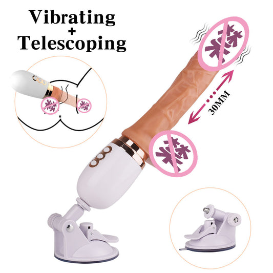 💪Dildo 180° thrust telescopic heating vibrator with suction cup female masturbation automatic sex machine