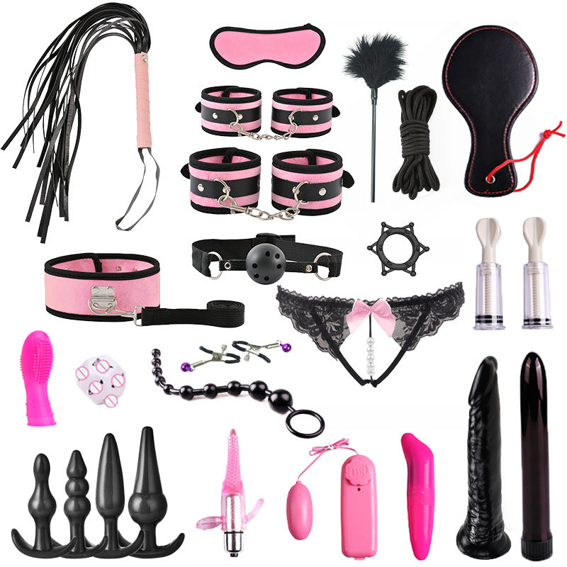 🎭SM 22pcs Bondage Kit vibrator anal plug for couple sex toy