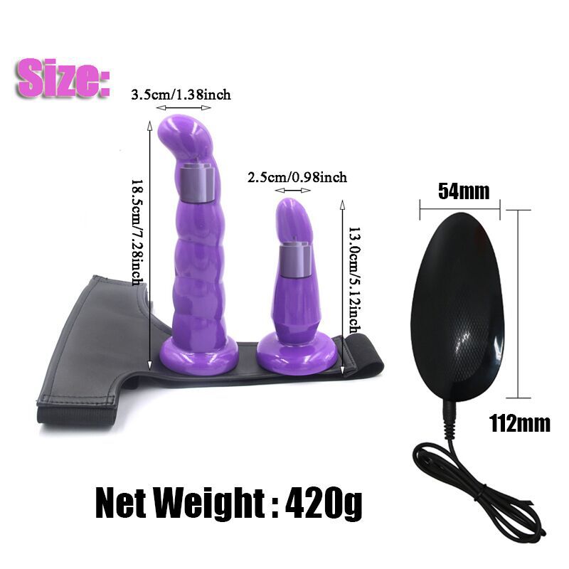 👩‍❤️‍👩Double Dildo Vibrator With Belt Bondage Harness Strap On For Lesbian