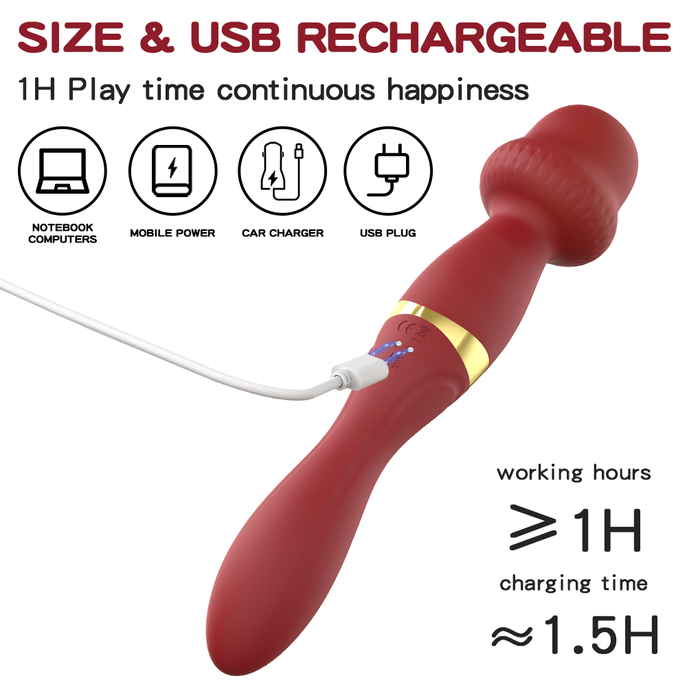 🐬(Free shipping)Doule-headed vibrator AV wand for Adult Sex Toy