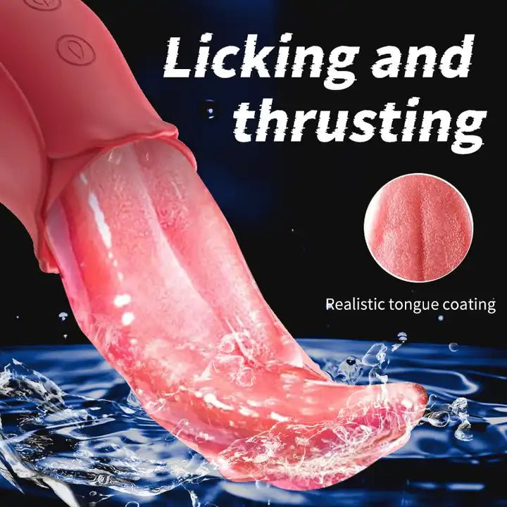 🌷10 Vibrating Rose Tongue Licking Nipple Massager - Kovidashop