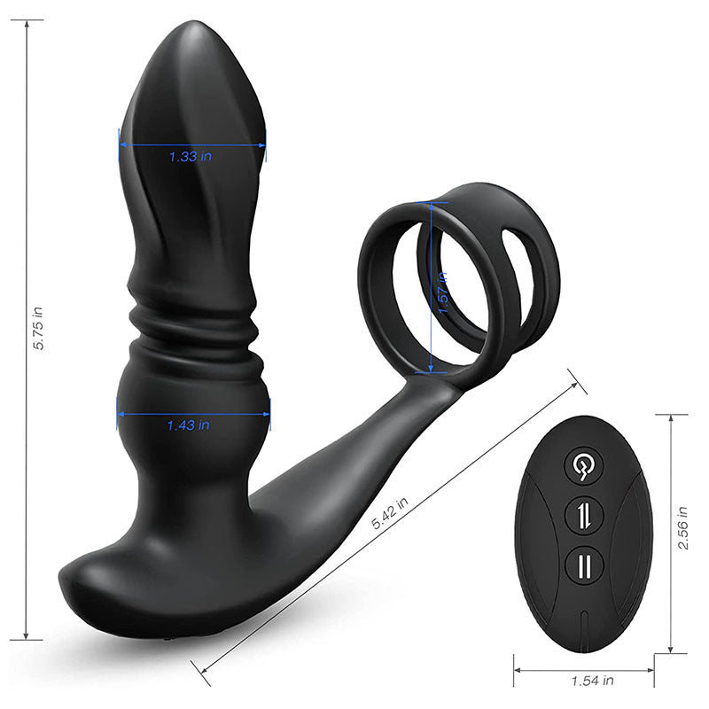 💪Remote control Prostate Massager with Dual Cock Ring Men toy for Adult