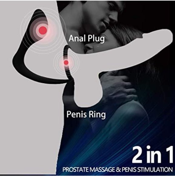 🔒2 in 1 Cock Ring Anal Plug for Men toy - Kovidashop