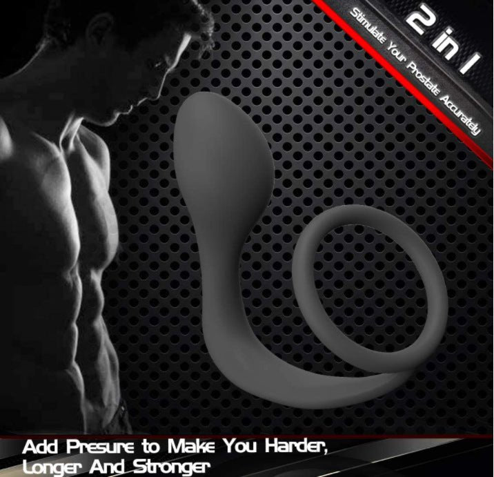 🔒2 in 1 Cock Ring Anal Plug for Men toy - Kovidashop