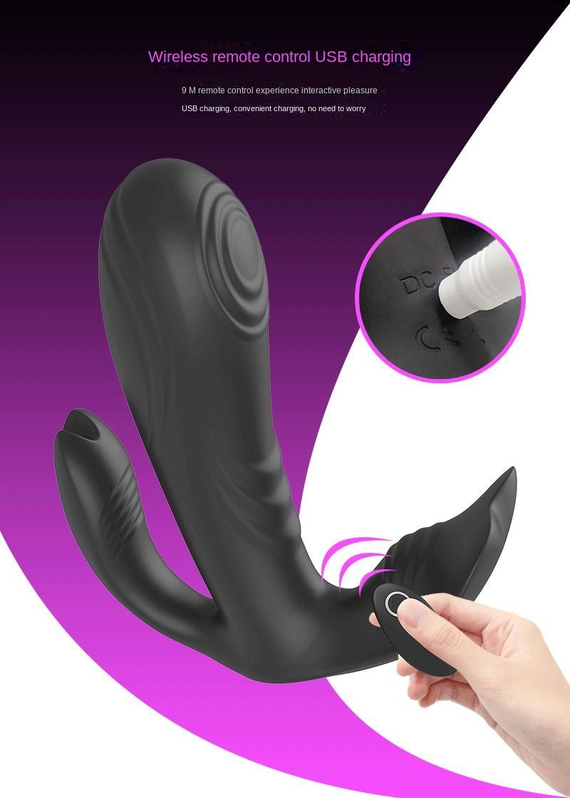 🎀3 in 1 Remote Control Clitoris Femal Dildo Anal Plug Vibrator - Kovidashop