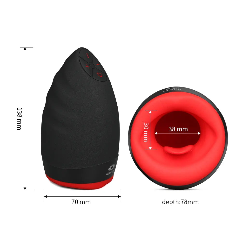 🌀Heated Adult Silicone Tongue Male Masturbator Cup