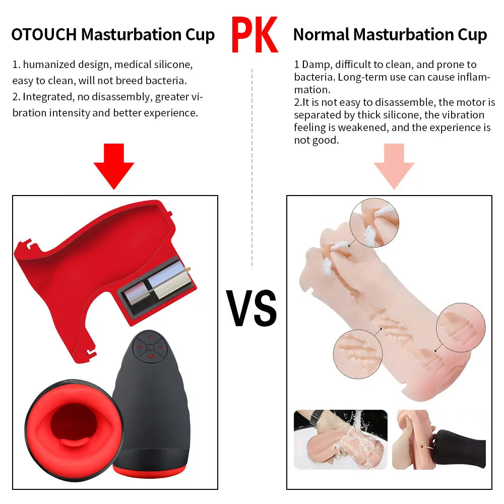 🌀Heated Adult Silicone Tongue Male Masturbator Cup