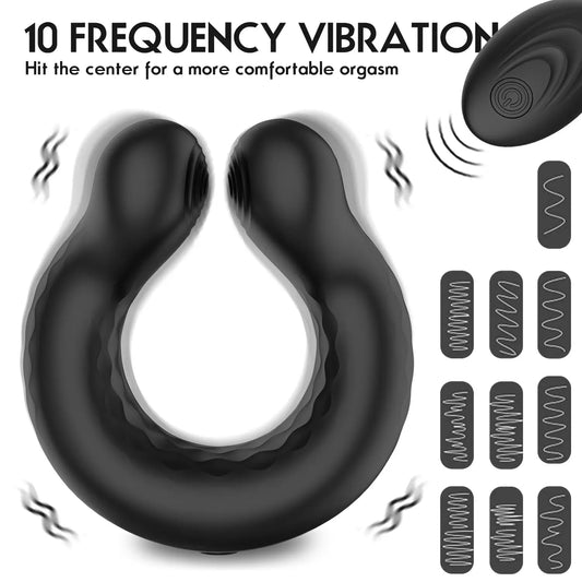 🐰Silicone Massage Stimulation Ring Dual-Head Vibrating Locking