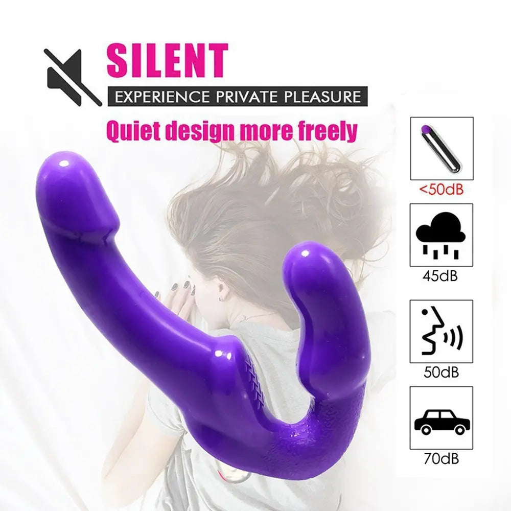 👩‍❤️‍👩Rechargeable Strapless Double Dildo Vibrator For Lesbian Couples Sex Toy