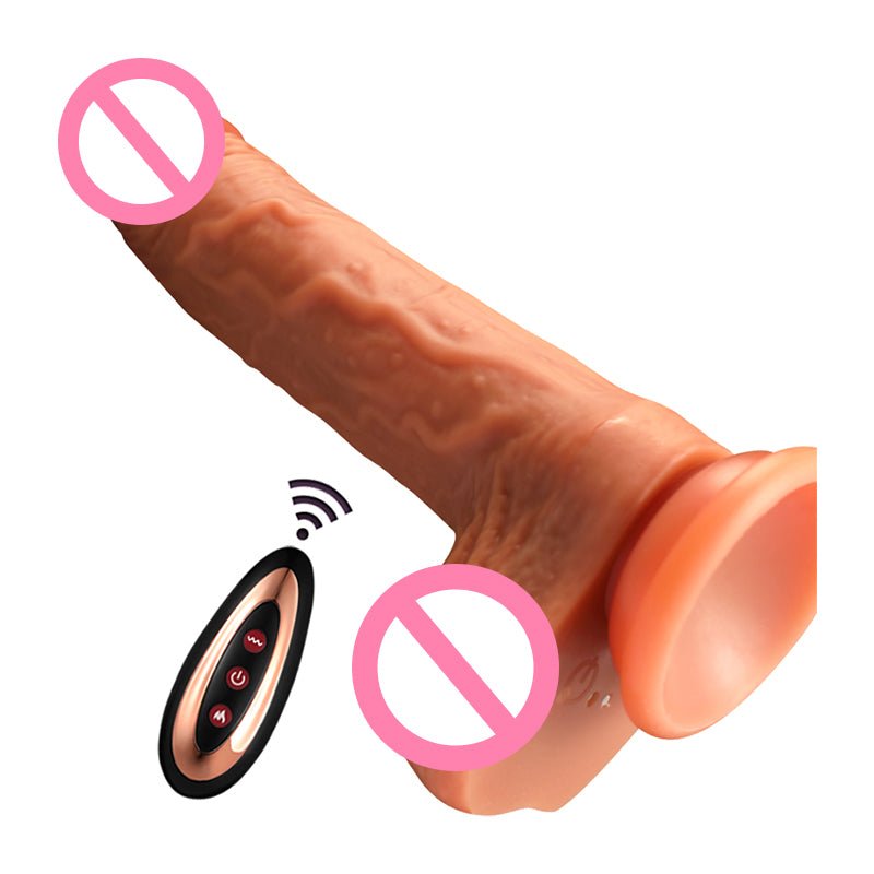 Silicone Wireless Remote Control Telescopic& Swing& Heating Dildo - Kovidashop