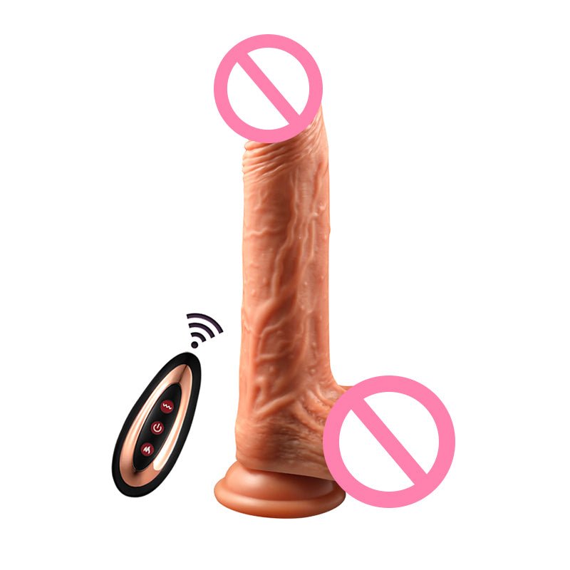 Silicone Wireless Remote Control Telescopic& Swing& Heating Dildo - Kovidashop